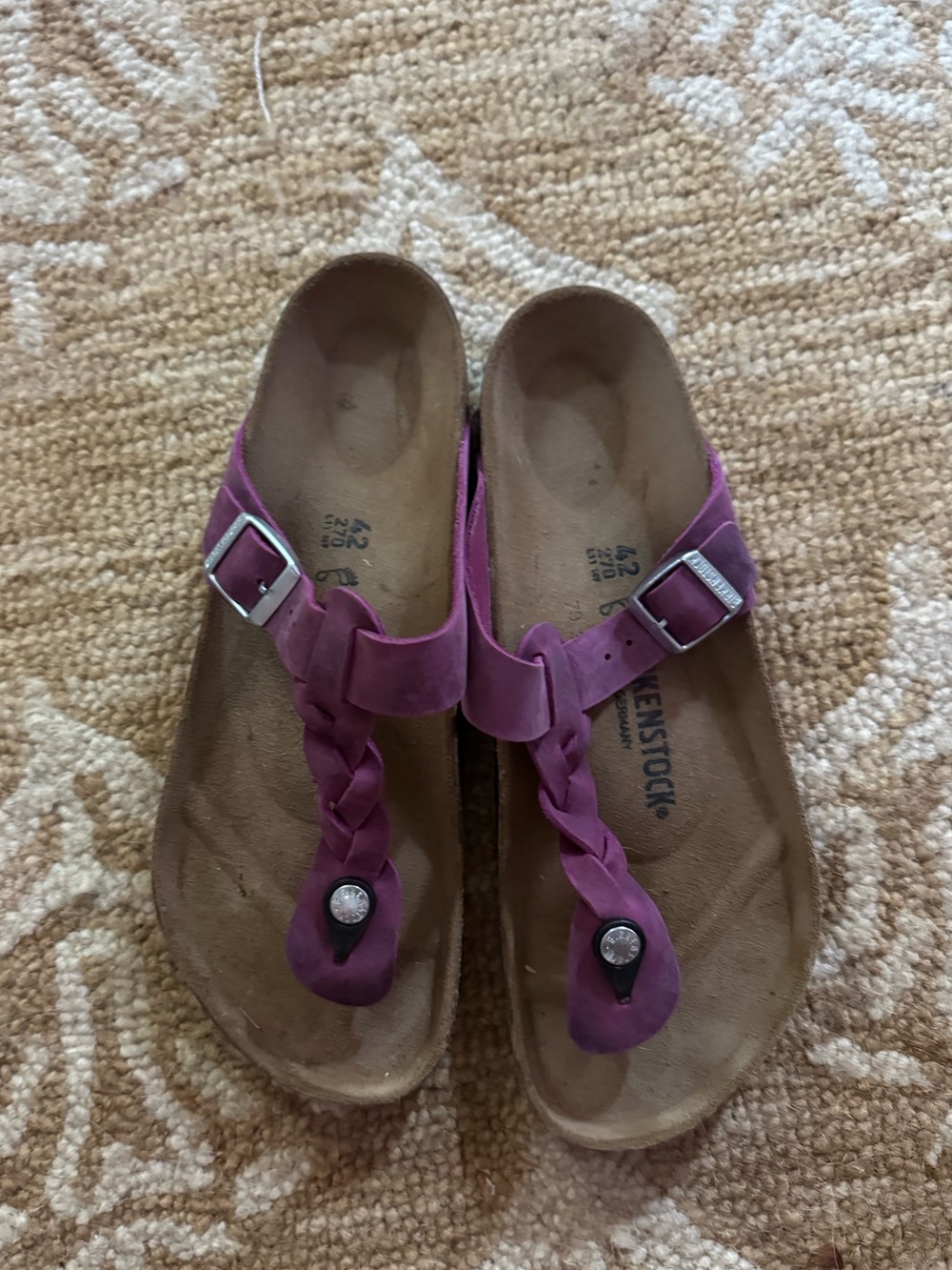 Purple Braided Birkenstock Sandals maroon like new size 42